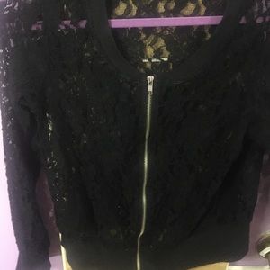 Forever 21 Lace Zip Up Jacket